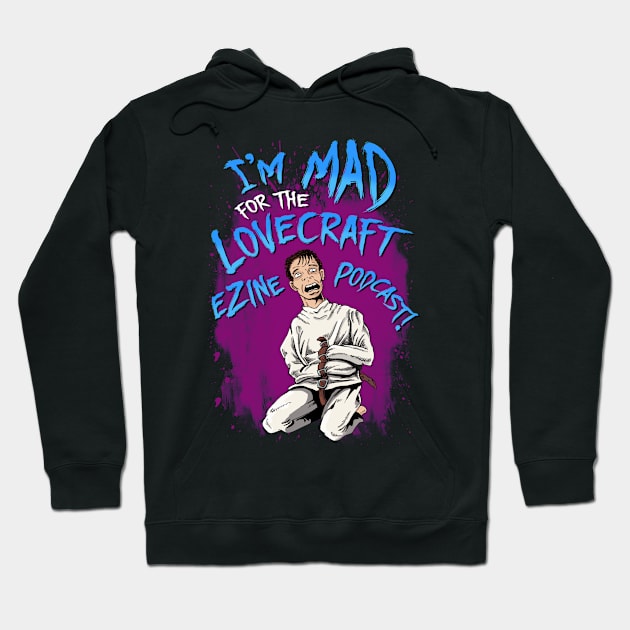 Lovecraft eZine Podcast - blue text, purple background Hoodie by Lovecraft eZine